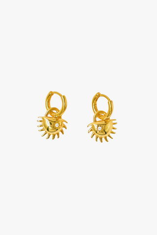 Solida Charm 18k Gold Plated Huggie Earrings ACC Jewellery Brie Leon   