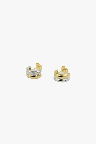 Two Tone 18k Gold Plated Curve Earrings ACC Jewellery Brie Leon   
