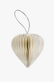 Heart Off White Silver Glitter Edge 9cm Sustainable Paper Magnetic Close Ornament