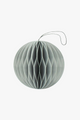 Sphere Linen Grey 8.5cm Sustainable Paper Magnetic Close Ornament