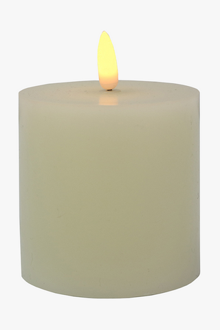 LED Battery Ivory Pillar Candle Small