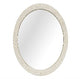 Deol Wooden Carved Round White Mirror 100cm