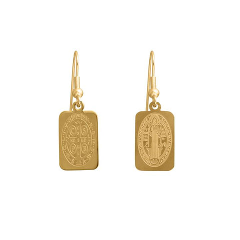 Hook Saints Rectangle Earrings Gold ACC Jewellery Lindi Kingi   