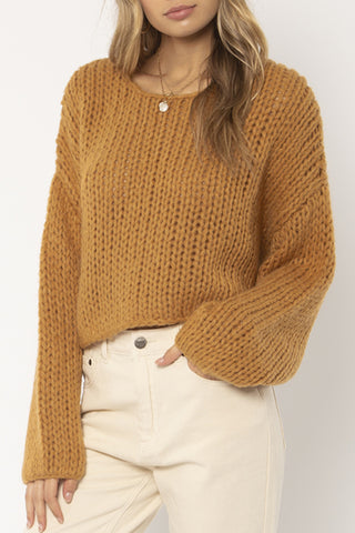 Desert Skies Amber Light Loose Knit Jumper WW Knitwear Amuse Society   