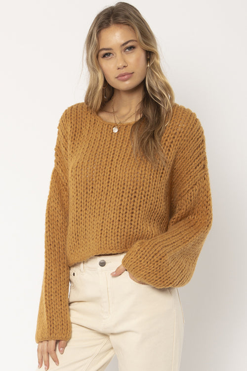 Desert Skies Amber Light Loose Knit Jumper WW Knitwear Amuse Society   