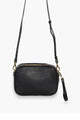 The All Times Black Leather Cross Body Gold Hardware Bag