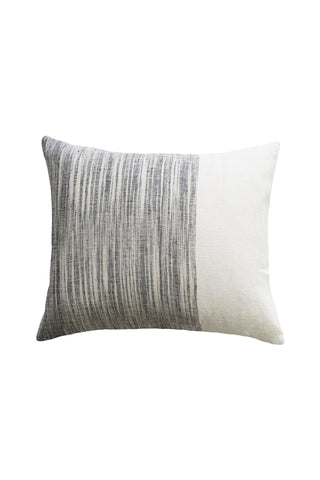 Anderson Linen Black White + Grey Feather Inner 45x55cm Rectangle Cushion