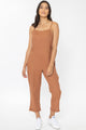 Holiday Rust Linen Strappy Relax Jumpsuit
