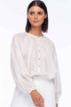 Greta Sheer Self Stripe White Blouse