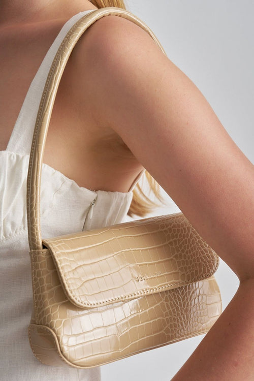 Mini Camille Sand Brushed Croc Clutch Bag ACC Bags - All, incl Phone Bags Brie Leon   
