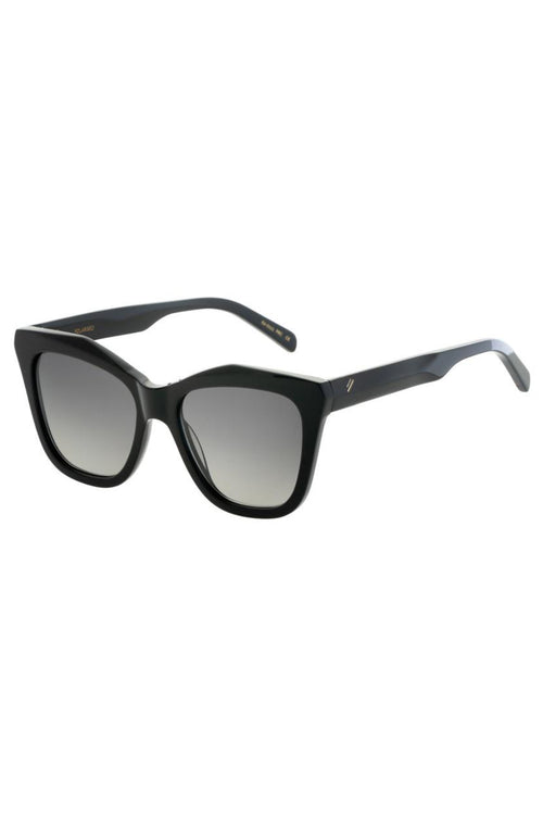 Bay Shiny Black Grey Polarised Round Sunglasses ACC Glasses - Sunglasses Bask   