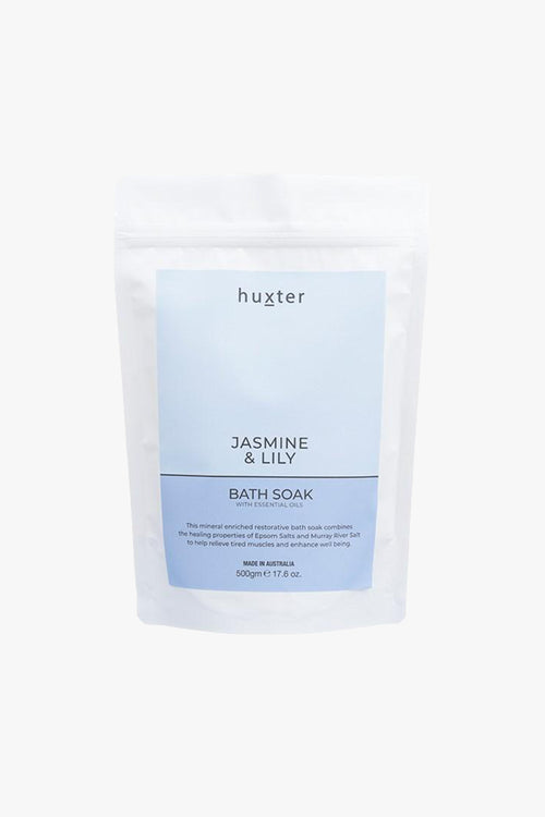 Bath Soak 500gm Pastel Blue Jasmine + Lily HW Beauty - Skincare, Bodycare, Hair, Nail, Makeup Huxter   