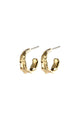 Bathilda Beaten Semi Hoop Gold Earrings