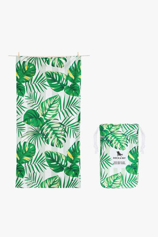 Beach Towel Botanical Collection Large Green Palm Dreams HW Linen - Teatowel, Table, Bedding, Towel Dock and Bay   