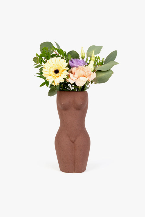Body Large Brown 24cm Vase HW Decor - Bookend, Hook, Urn, Vase, Sculpture Doiy   