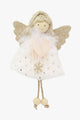 Moritz Style 45 Angel White with Gold Wings and Gold Spots on Dress Holding a Gold Snowflake