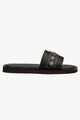 Cleo Black Leather Slide with Silver Charms