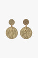 Etched Disc Gold Earrings