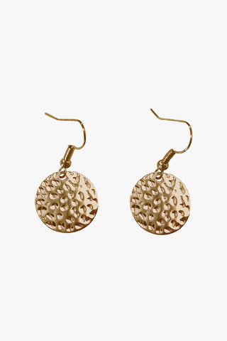 Small Hammered Circle Gold Earring