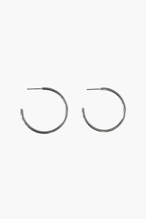 Classic Thin Hoop Earrings Rhodium ACC Jewellery Flo Gives Back 15% to Women In Need   
