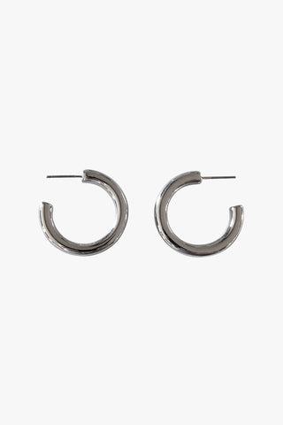 Classic Thick Hoop Earrings Rhodium ACC Jewellery Flo Gives Back 15% to Women In Need   