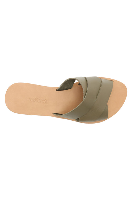 Flat Wave Army Green Slide ACC Shoes - Slides, Sandals Anacapri   