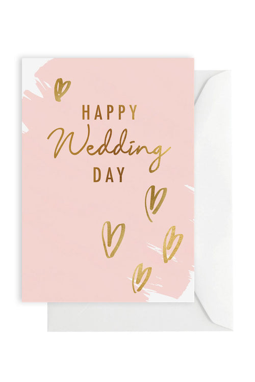 Happy Wedding Day Blush Greeting Card HW Greeting Cards Elm Paper   