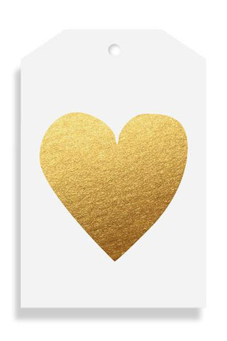 Heart Gold Foil Gift Tag HW Stationery - Journal, Notebook, Planner Elm Paper   
