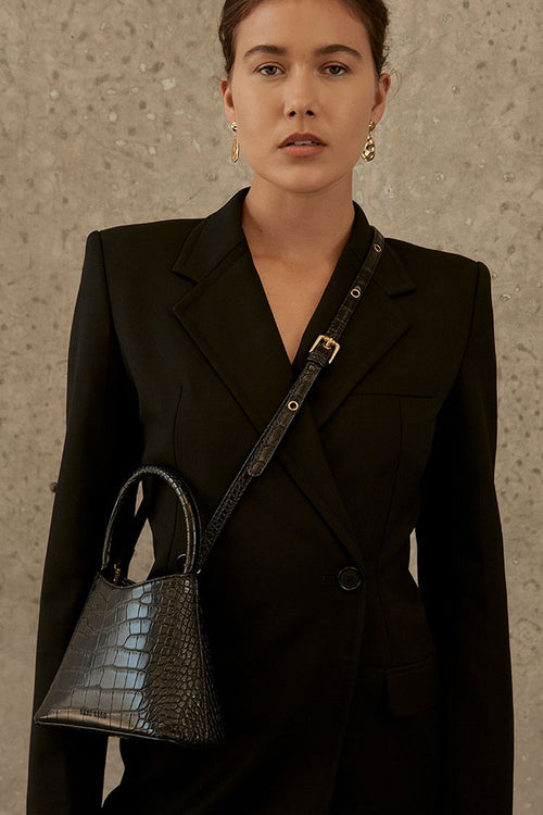 Mini Chloe Black Matte Croc Bag ACC Bags - All, incl Phone Bags Brie Leon   