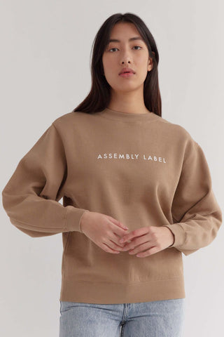 Logo Cotton Camel Fleece WW Sweatshirt Assembly Label   