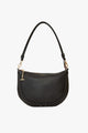 Cassia Black Top Handle Shoulder Bag with Gold Zip
