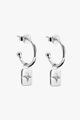 Rectangle Clover Sterling Silver Earrings ACC Jewellery Murkani   