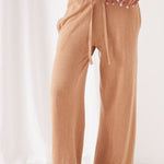 Cotton Cashmere Wide Leg Taupe Pant WW Pants Assembly Label   