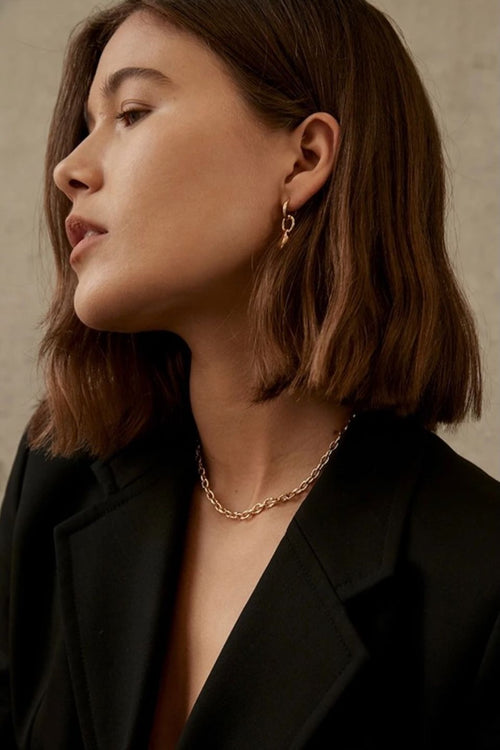 925 Pera Drop Gold Sleeper Earrings ACC Jewellery Brie Leon   