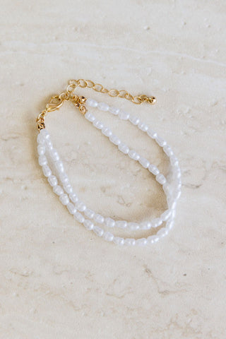 Pearl Beaded  Double Bracelet