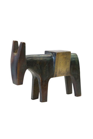 Donkey Sculpture Medium Reactive Metal Finish HW Decor - Bookend, Hook, Urn, Vase, Sculpture CC Interiors   