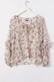 Day Dream Ivory Floral Frill Neck LS Frill Sleeve Top