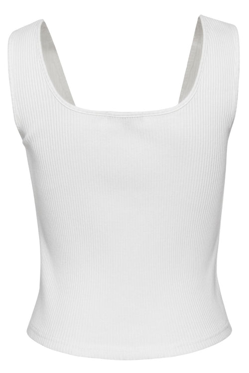 Devoted Square Neck Cropped White Rib Tank WW Top Among the Brave   