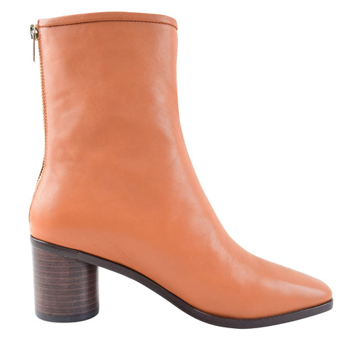 Ethan Toffee Leather Heeled Boot ACC Shoes - Boots Solsana   