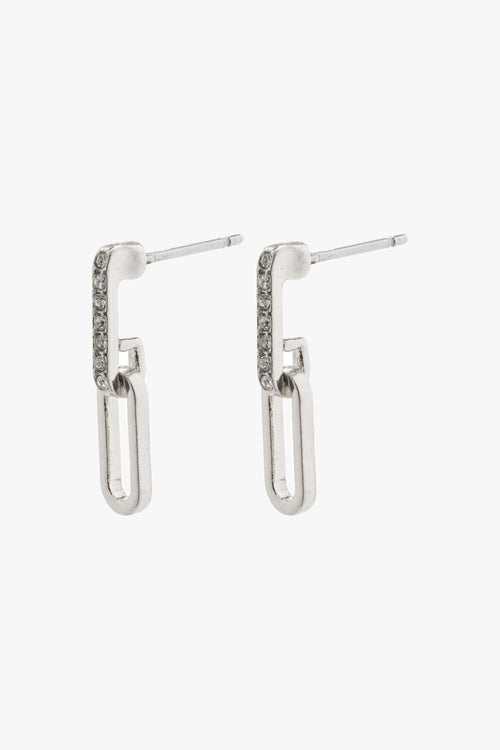 Elise Linked Earrings Silver Plated with Crystal ACC Jewellery Pilgrim   