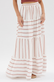 Esmee Sienna Stripe White Maxi Tiered Skirt