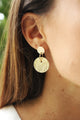 Etched Disc Gold Earrings