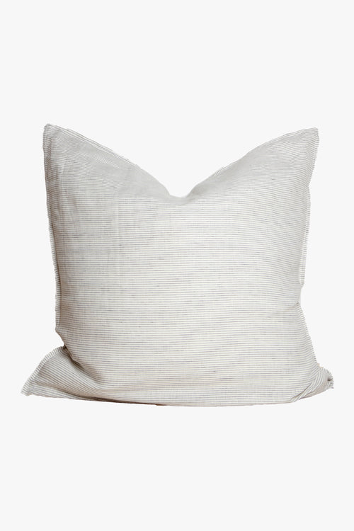 Linen Euro Pillowcase Charcoal Pinstripe 65 X 65cm HW Linen - Teatowel, Table, Bedding, Towel Home Lab   