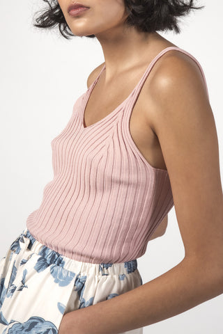 Eva Pink Strappy Knit Tank WW Top Thing Thing   
