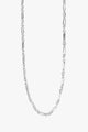 Circle and Oval Necklace Rhodium