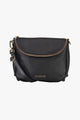 FiFi Black Fold Over Leather Shoulder Bag