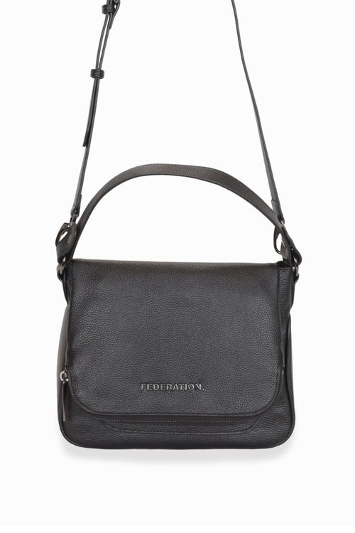 For Keeps Black Crossbody Bag with Zipped Flat Gunmetal Hardware ACC Bags - All, incl Phone Bags Federation   
