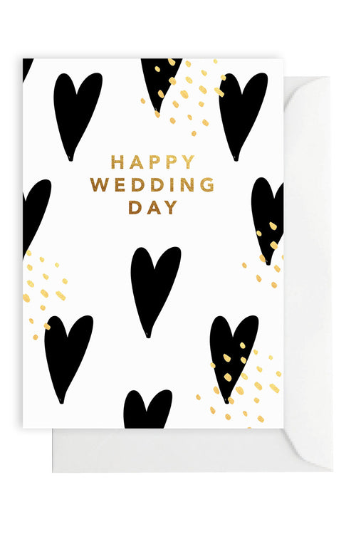 Wedding Black Hearts Gift Card HW Stationery - Journal, Notebook, Planner Elm Paper   