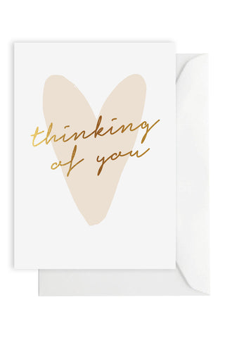 Thinking of You Gold Foil Greeting Card HW Greeting Cards Elm Paper   