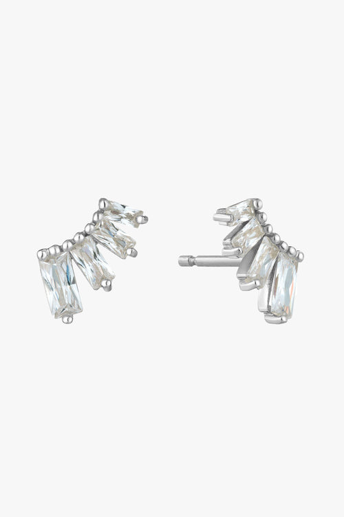 Glow Getter Crystal Silver Bar Stud Earrings ACC Jewellery Ania Haie   